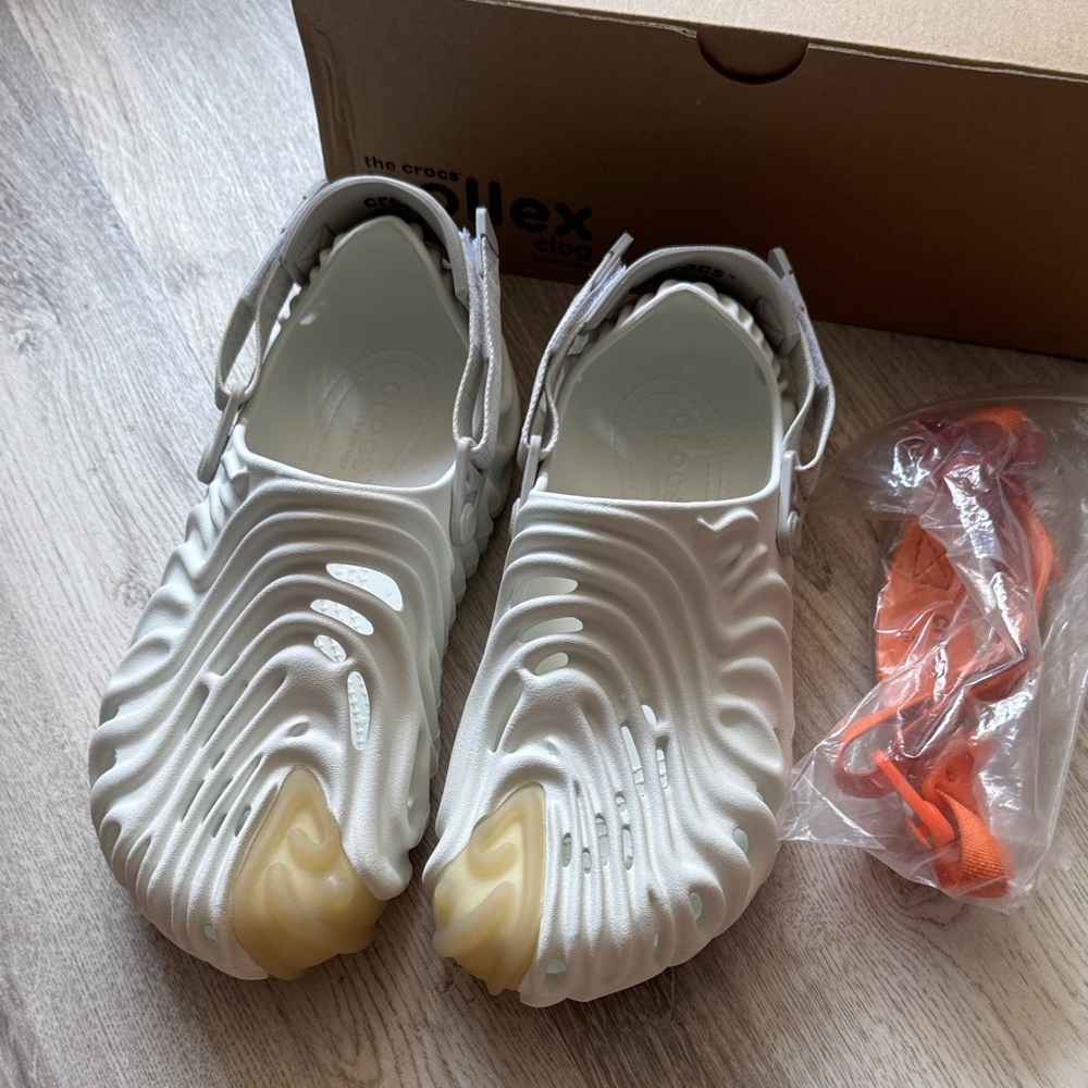 Negotiable CROCS White and Cream Men's Sandals